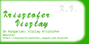 krisztofer viszlay business card